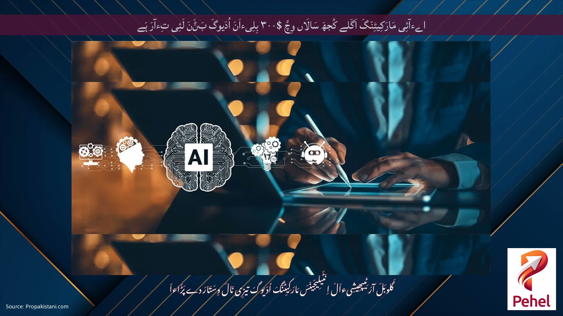 اےءآئِی مَارَکِیٹِن٘گَ اَگَلے کُجھَ سَالَاں وِچَّ $۳۰۰ بِلِیءاَنَ اُدَیوگَ بَݨَنَ لَئِی تِءآرَ ہَے
