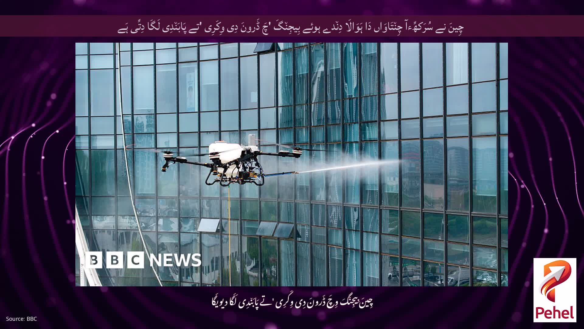 چِینَ نے سُرَکھِّءآ چِن٘تَاوَاں دَا ہَوَالَا دِن٘دے ہوئے بِیجِن٘گَ 'چَ ڈَرونَ دِی وِکَرِی 'تے پَابَن٘دِی لَگَا دِتِّی ہَے