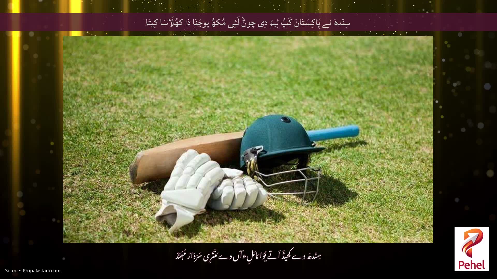 سِن٘دھَ نے پَاکِسَتَانَ کَپَّ ٹِیمَ دِی چوݨَ لَئِی مُکھَّ یوجَنَا دَا کھُلَاسَا کِیتَا