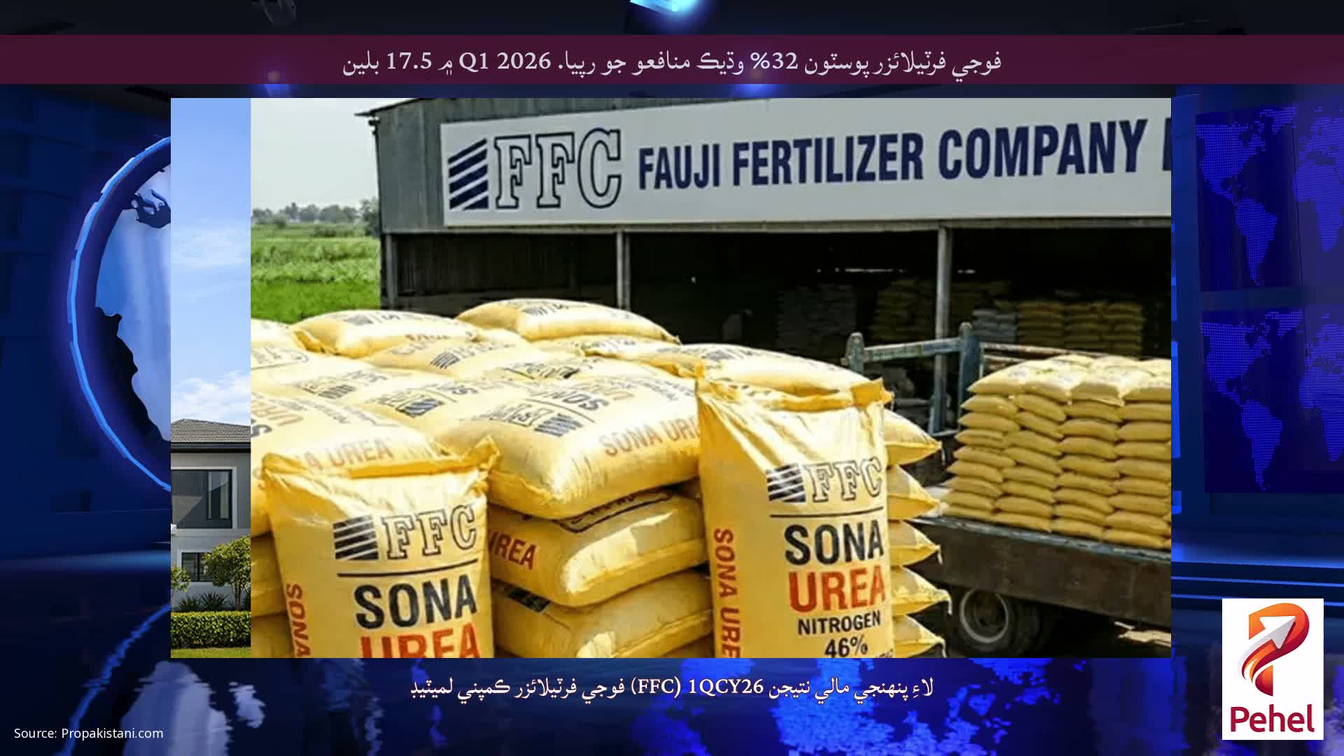 فوجي فرٽيلائزر پوسٽون 32% وڌيڪ منافعو جو رپيا. Q1 2026 ۾ 17.5 بلين