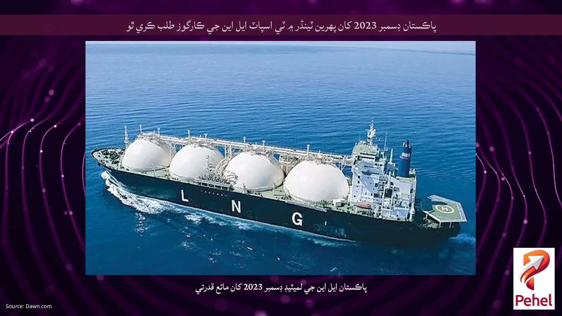 پاڪستان ڊسمبر 2023 کان پهرين ٽينڈر ۾ ٽي اسپاٽ ايل اين جي ڪارگوز طلب ڪري ٿو