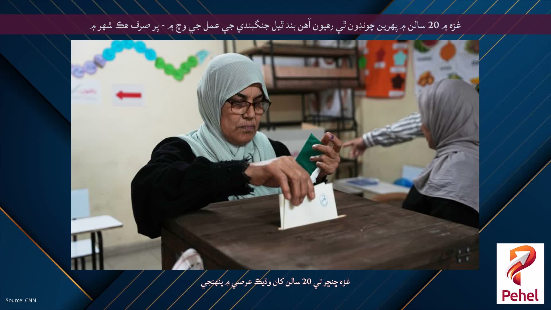 غزه ۾ 20 سالن ۾ پهرين چونڊون ٿي رهيون آهن بند ٿيل جنگبندي جي عمل جي وچ ۾ - پر صرف هڪ شهر ۾