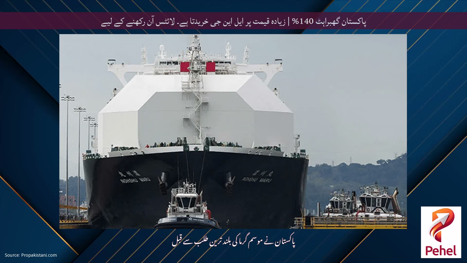 پاکستان گھبراہٹ 140% | زیادہ قیمت پر ایل این جی خریدتا ہے۔ لائٹس آن رکھنے کے لیے