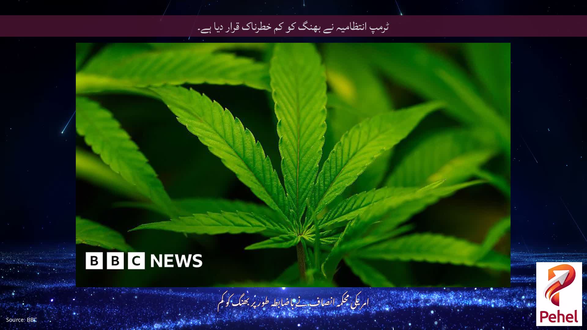 ٹرمپ انتظامیہ نے بھنگ کو کم خطرناک قرار دیا ہے۔