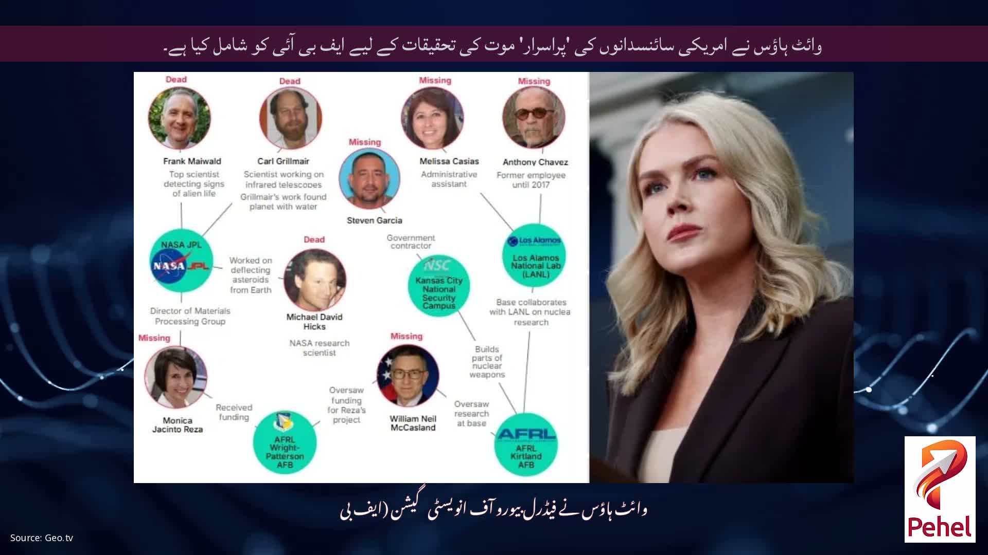 وائٹ ہاؤس نے امریکی سائنسدانوں کی 'پراسرار' موت کی تحقیقات کے لیے ایف بی آئی کو شامل کیا ہے۔