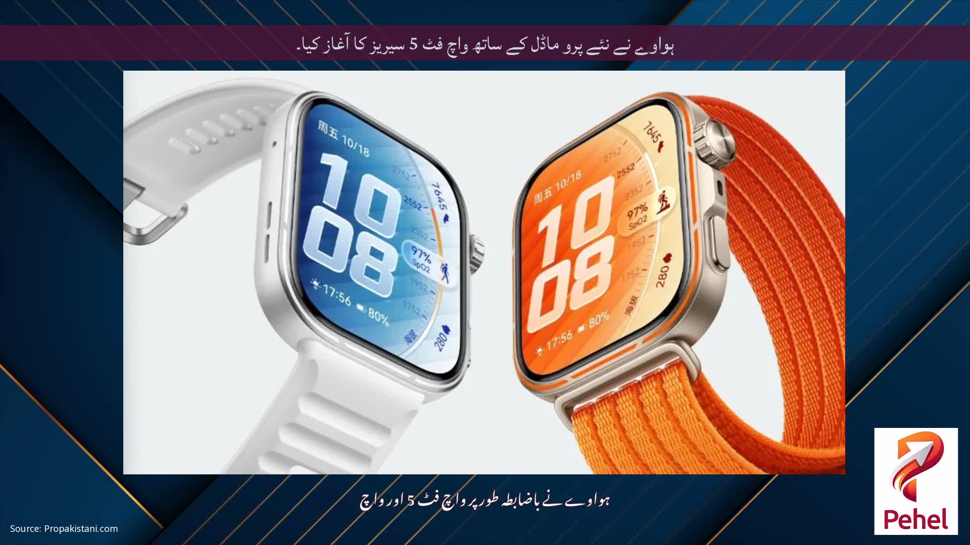 ہواوے نے نئے پرو ماڈل کے ساتھ واچ فٹ 5 سیریز کا آغاز کیا۔