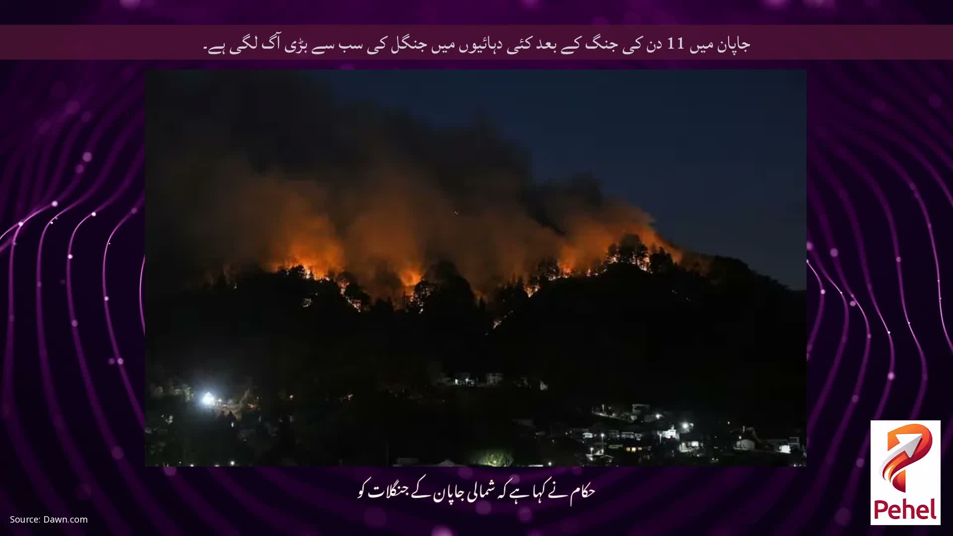 جاپان میں 11 دن کی جنگ کے بعد کئی دہائیوں میں جنگل کی سب سے بڑی آگ لگی ہے۔