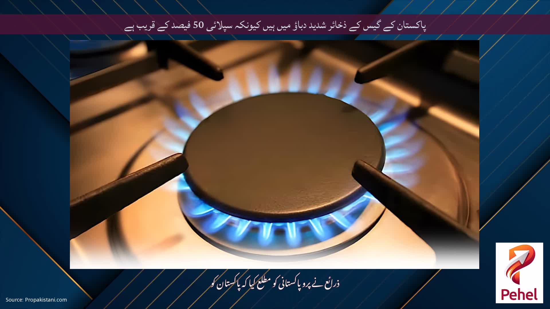 پاکستان کے گیس کے ذخائر شدید دباؤ میں ہیں کیونکہ سپلائی 50 فیصد کے قریب ہے