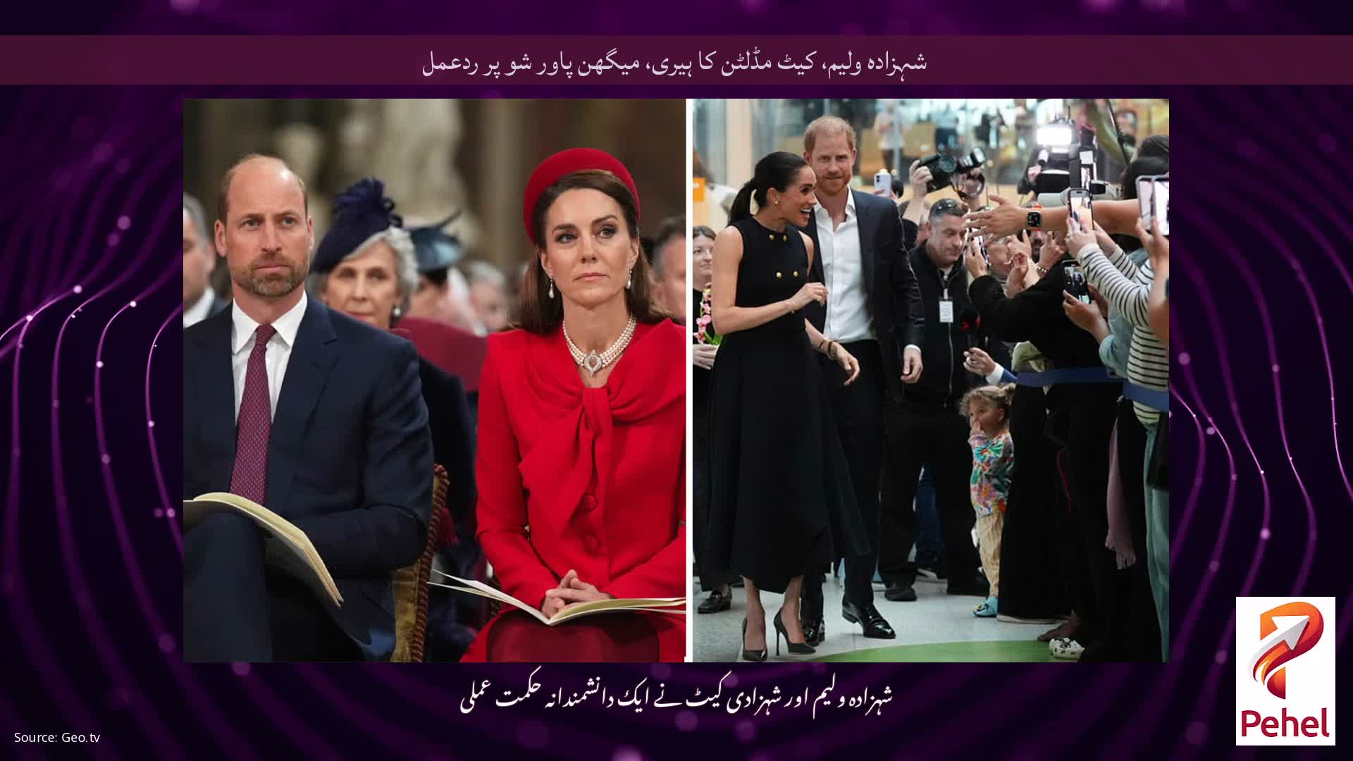 شہزادہ ولیم، کیٹ مڈلٹن کا ہیری، میگھن پاور شو پر ردعمل