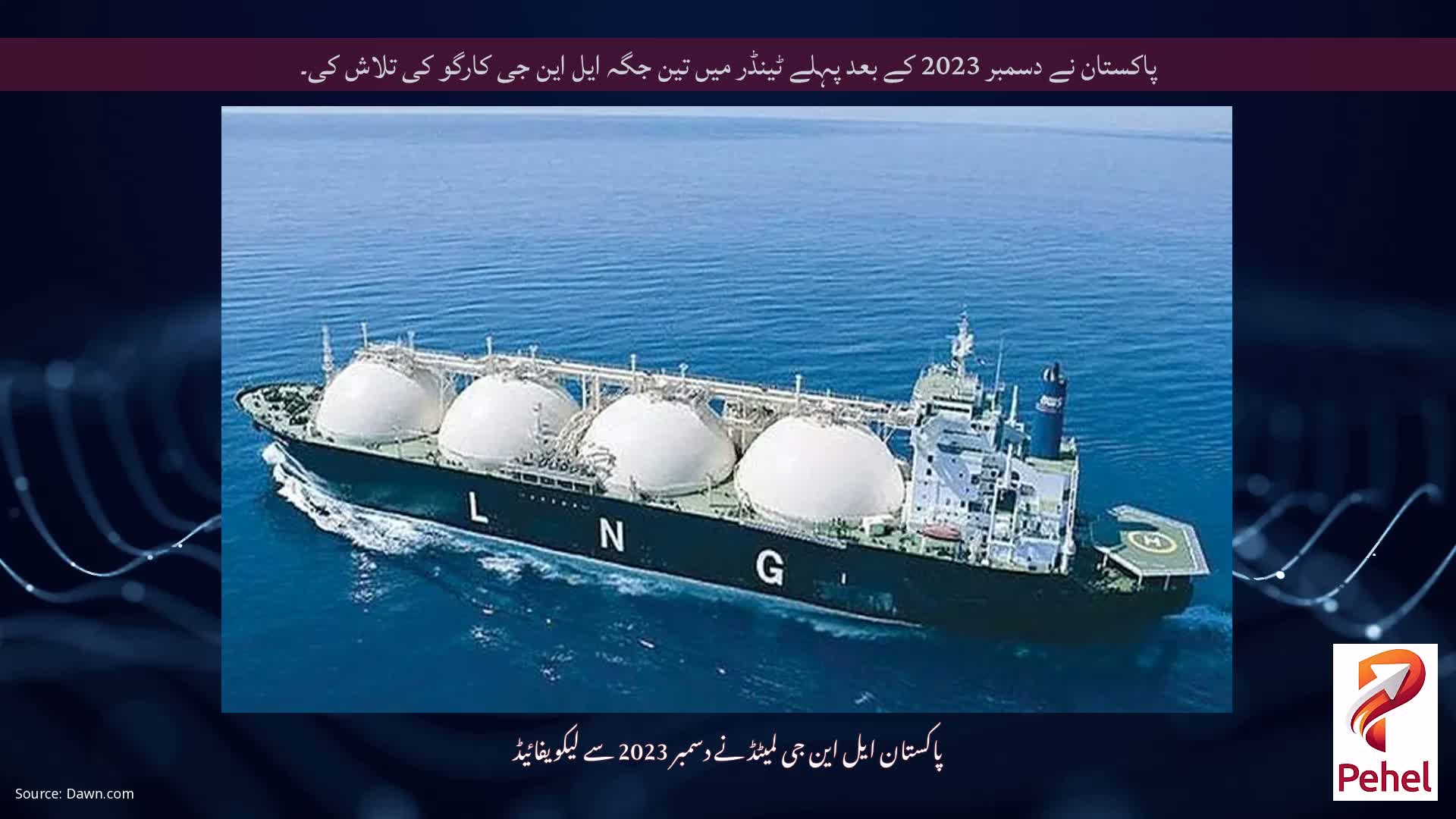 پاکستان نے دسمبر 2023 کے بعد پہلے ٹینڈر میں تین جگہ ایل این جی کارگو کی تلاش کی۔