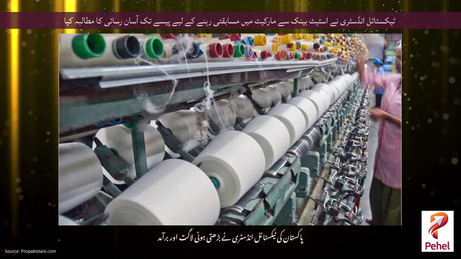 ٹیکسٹائل انڈسٹری نے اسٹیٹ بینک سے مارکیٹ میں مسابقتی رہنے کے لیے پیسے تک آسان رسائی کا مطالبہ کیا