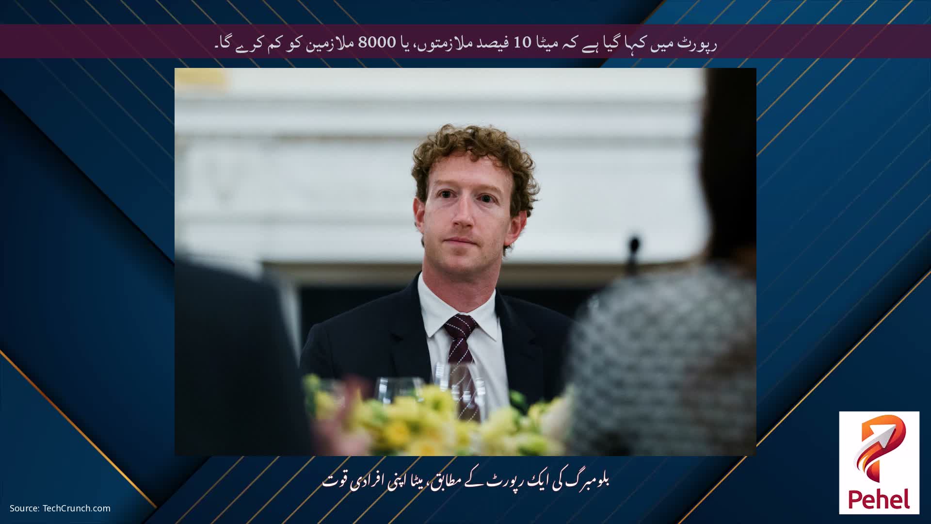 رپورٹ میں کہا گیا ہے کہ میٹا 10 فیصد ملازمتوں، یا 8000 ملازمین کو کم کرے گا۔