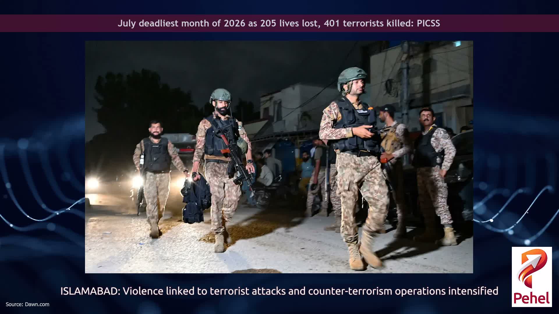 July deadliest month of 2026 as 205 lives lost, 401 terrorists killed: PICSS