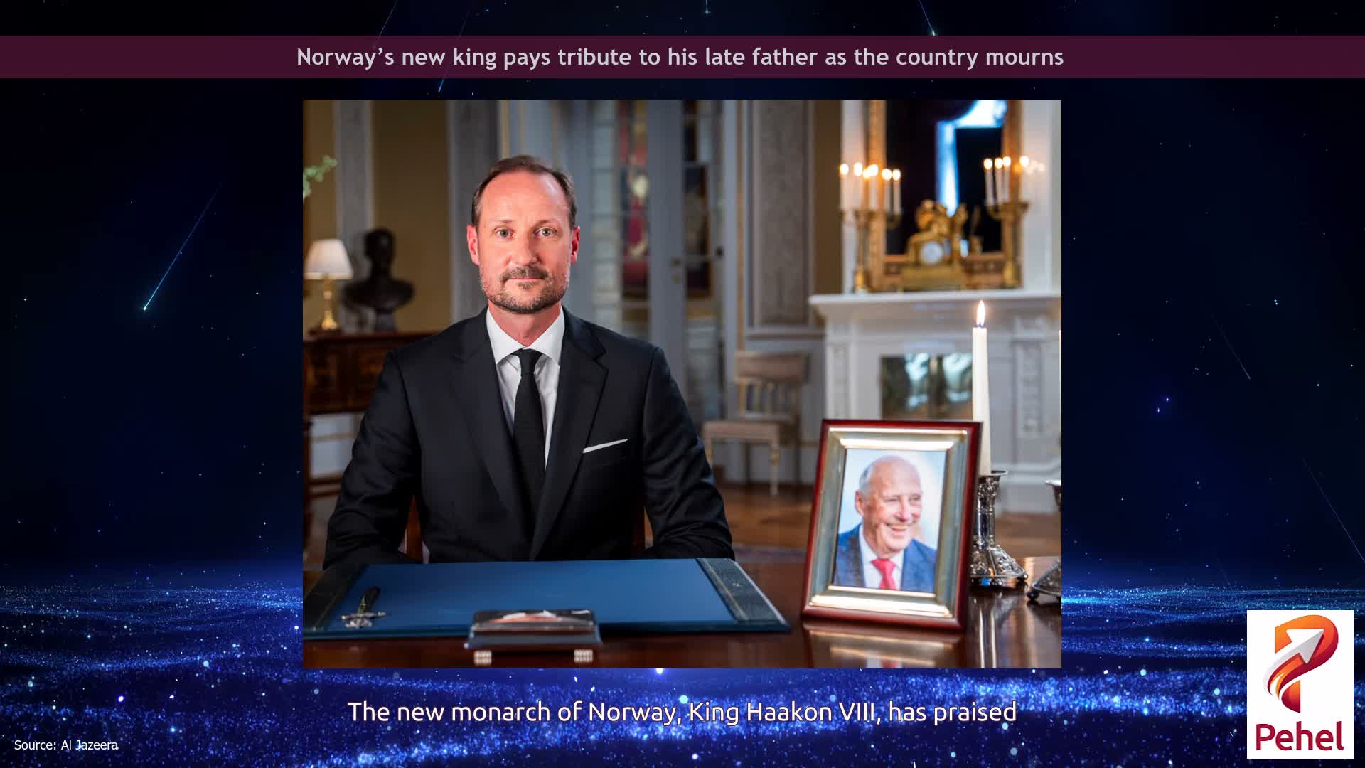 Norway’s new king pays tribute to his late father as the country mourns