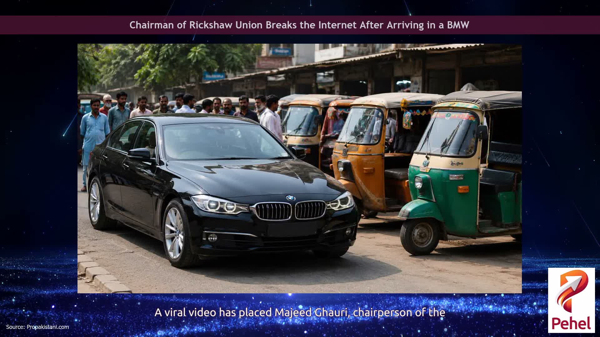 Chairman of Rickshaw Union Breaks the Internet After Arriving in a BMW