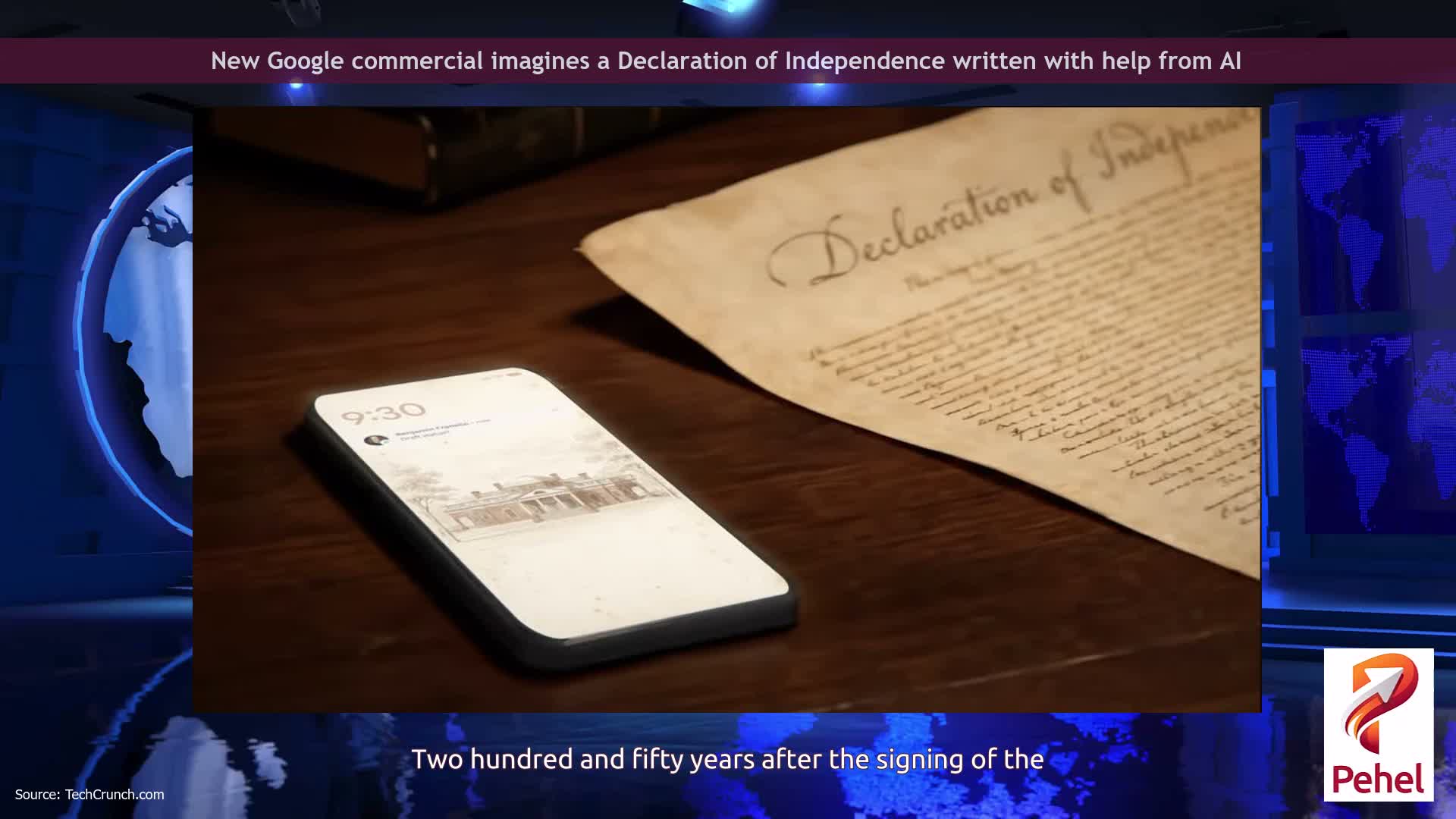 New Google commercial imagines a Declaration of Independence written with help from AI
