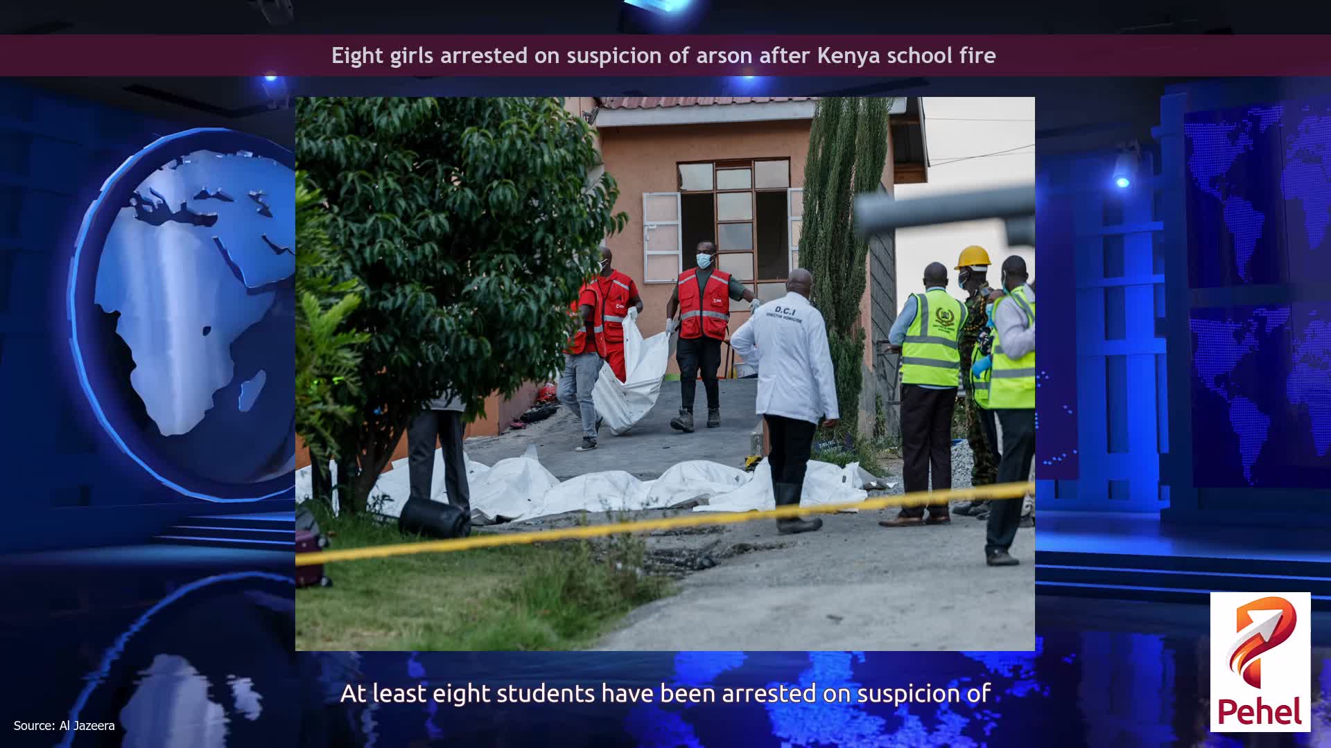 Eight girls arrested on suspicion of arson after Kenya school fire