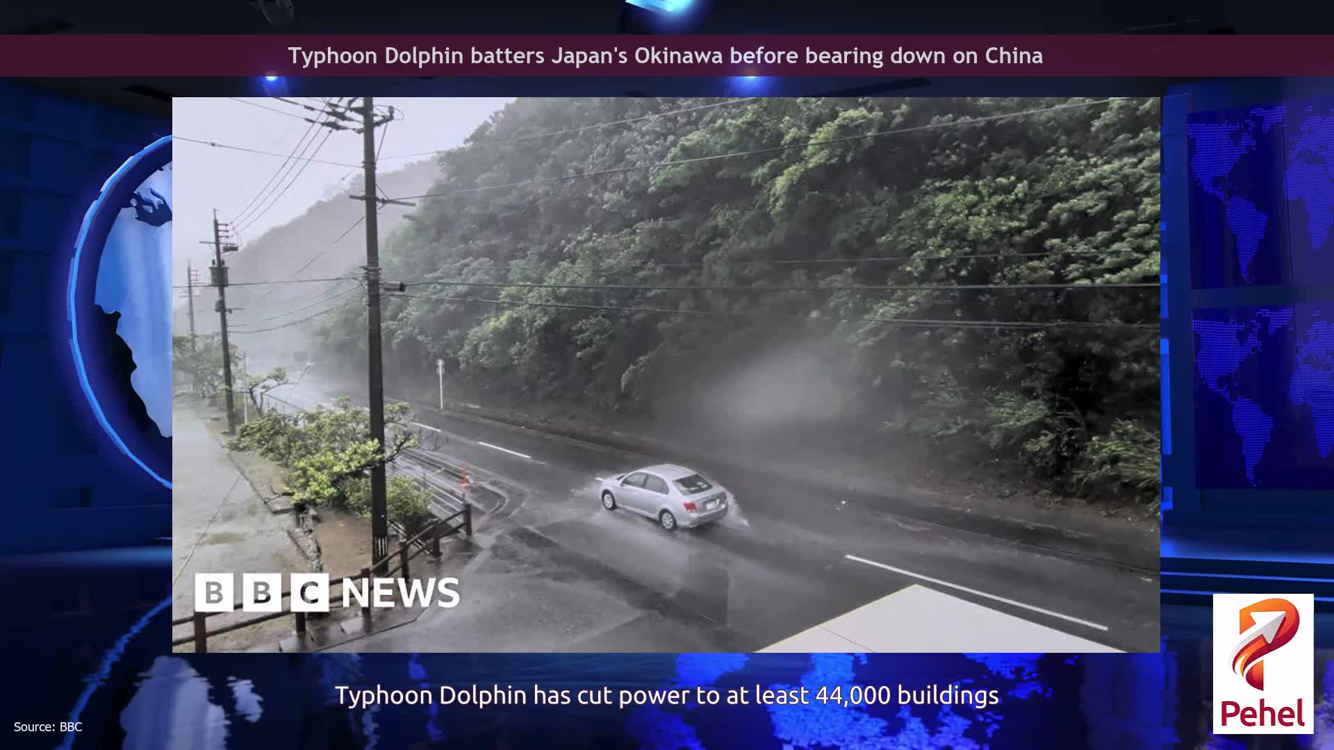 Typhoon Dolphin batters Japan's Okinawa before bearing down on China