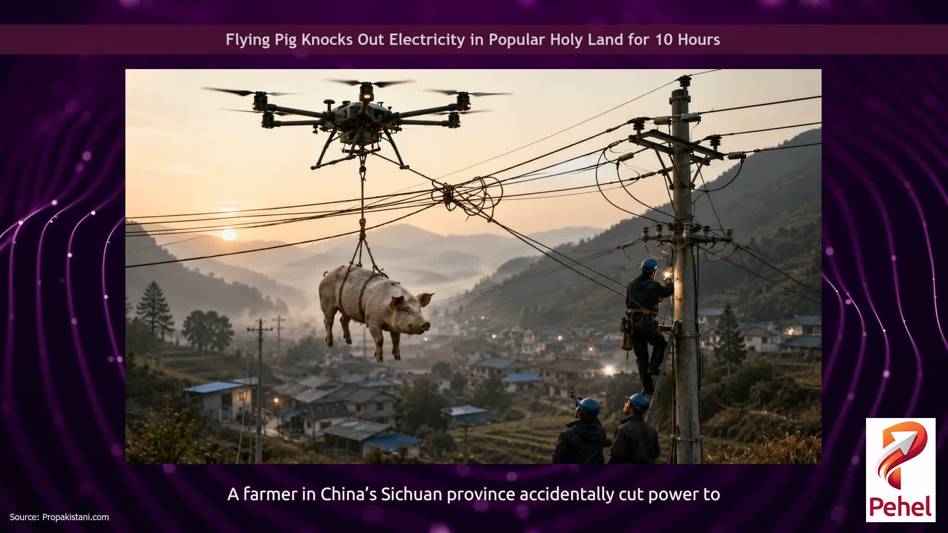 Flying Pig Knocks Out Electricity in Popular Holy Land for 10 Hours