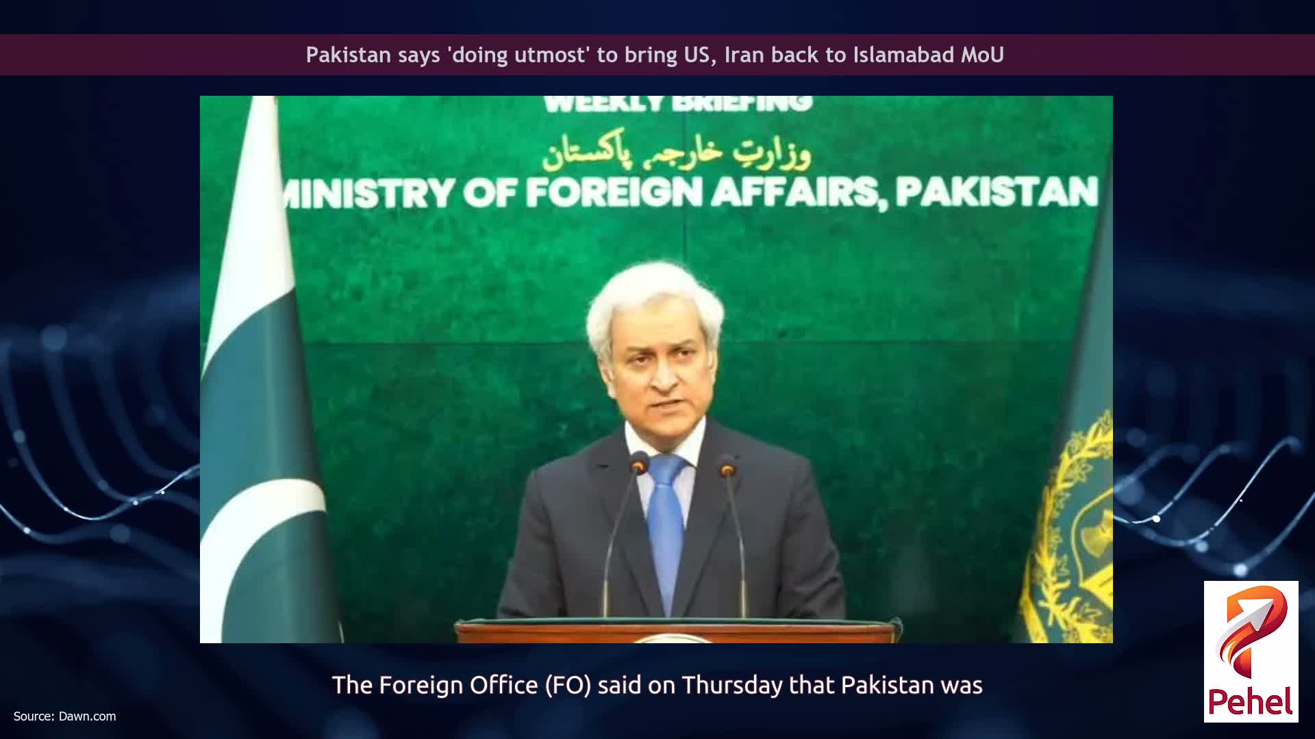 Pakistan says 'doing utmost' to bring US, Iran back to Islamabad MoU