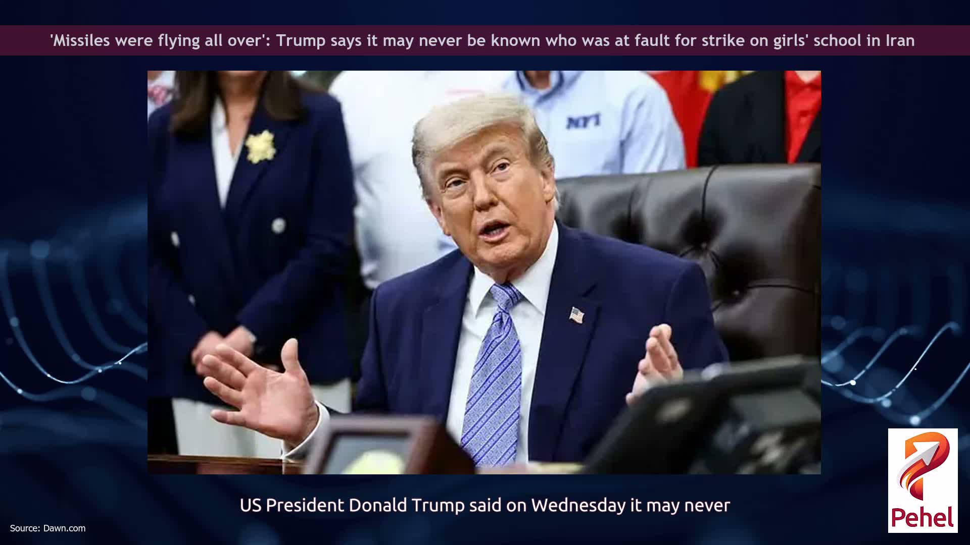 'Missiles were flying all over': Trump says it may never be known who was at fault for strike on girls' school in Iran