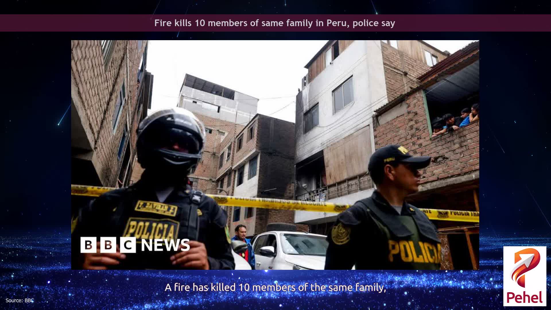 Fire kills 10 members of same family in Peru, police say