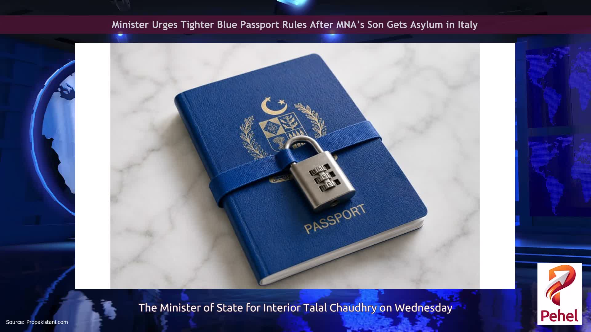 Minister Urges Tighter Blue Passport Rules After MNA’s Son Gets Asylum in Italy