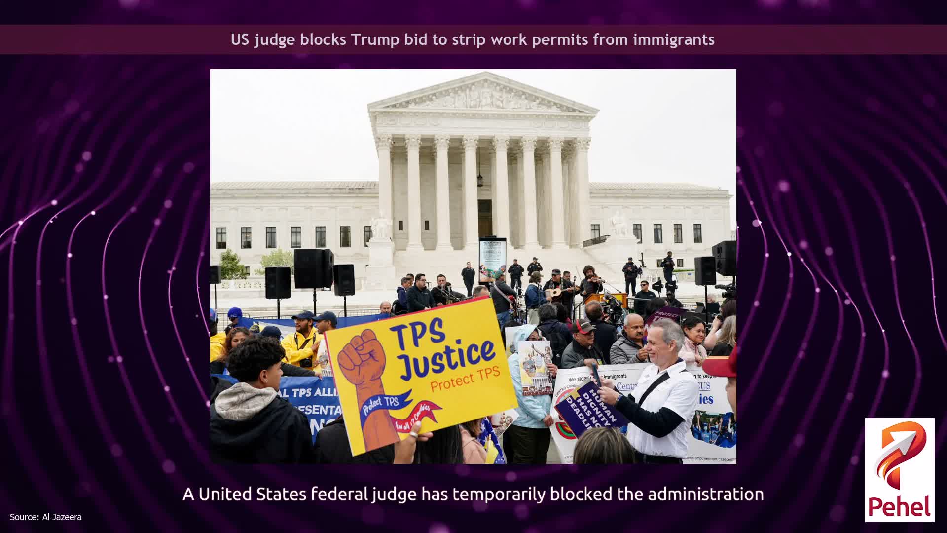 US judge blocks Trump bid to strip work permits from immigrants