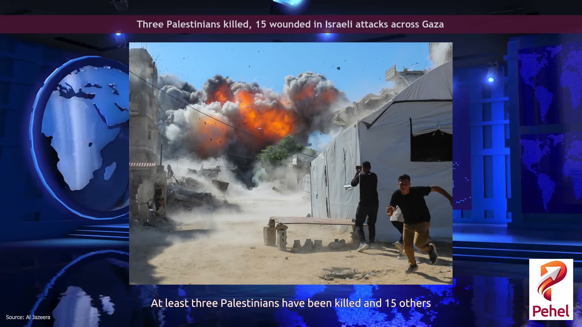 Three Palestinians killed, 15 wounded in Israeli attacks across Gaza