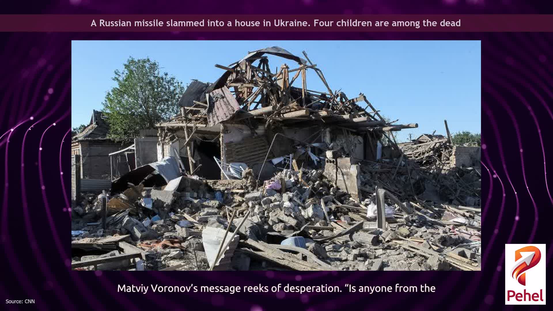 A Russian missile slammed into a house in Ukraine. Four children are among the dead