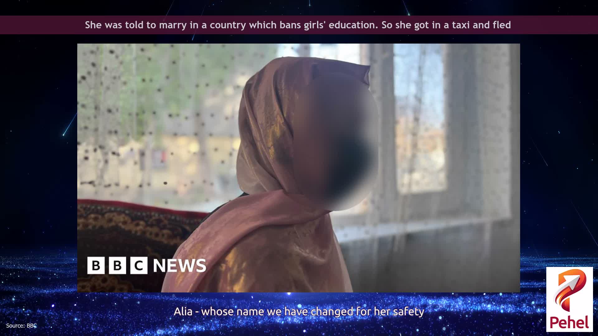 She was told to marry in a country which bans girls' education. So she got in a taxi and fled