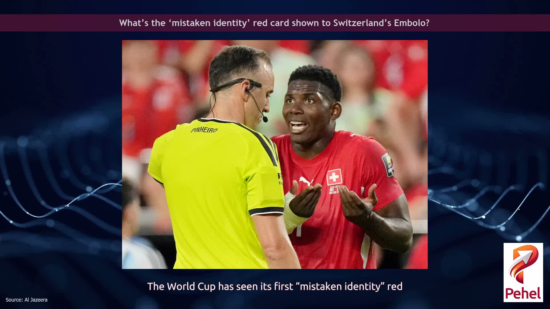 What’s the ‘mistaken identity’ red card shown to Switzerland’s Embolo?