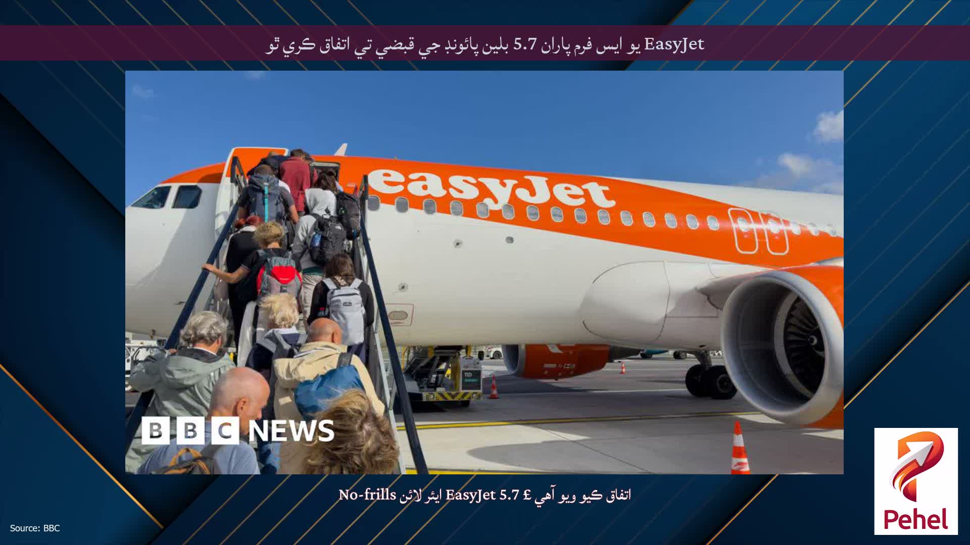 EasyJet يو ايس فرم پاران 5.7 بلين پائونڊ جي قبضي تي اتفاق ڪري ٿو