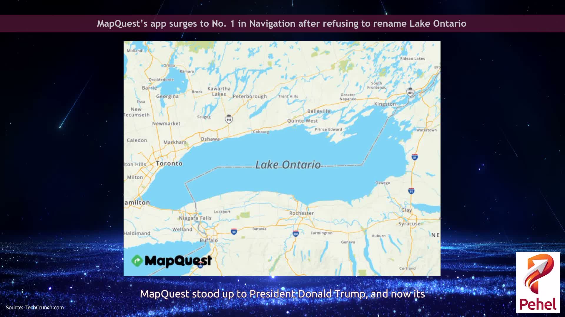 MapQuest’s app surges to No. 1 in Navigation after refusing to rename Lake Ontario