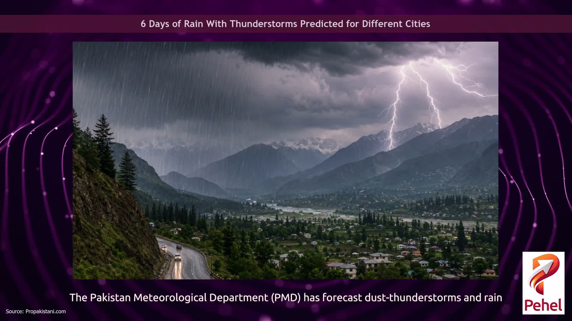 6 Days of Rain With Thunderstorms Predicted for Different Cities