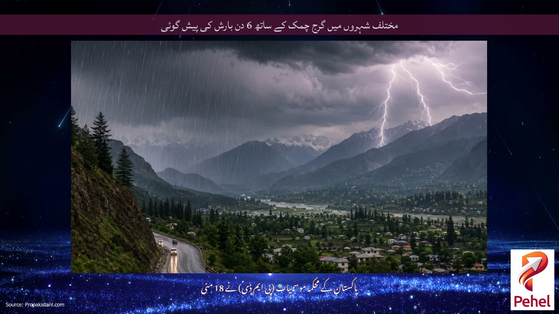 مختلف شہروں میں گرج چمک کے ساتھ 6 دن بارش کی پیش گوئی