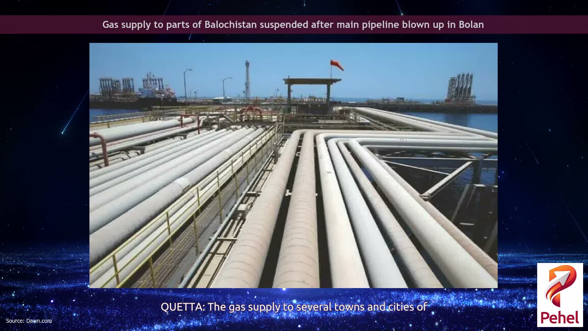 Gas supply to parts of Balochistan suspended after main pipeline blown up in Bolan