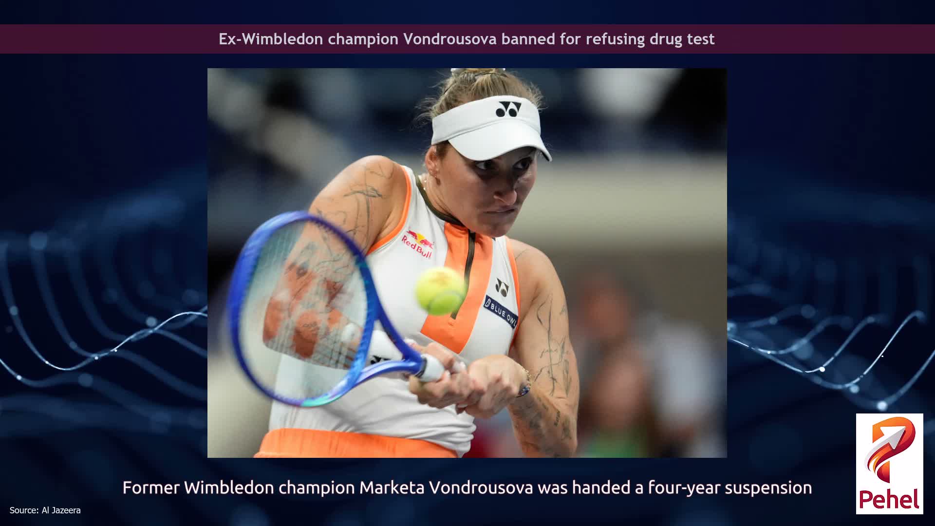 Ex-Wimbledon champion Vondrousova banned for refusing drug test