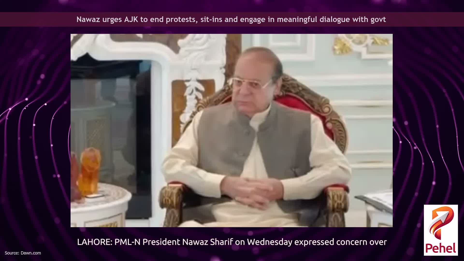 Nawaz urges AJK to end protests, sit-ins and engage in meaningful dialogue with govt