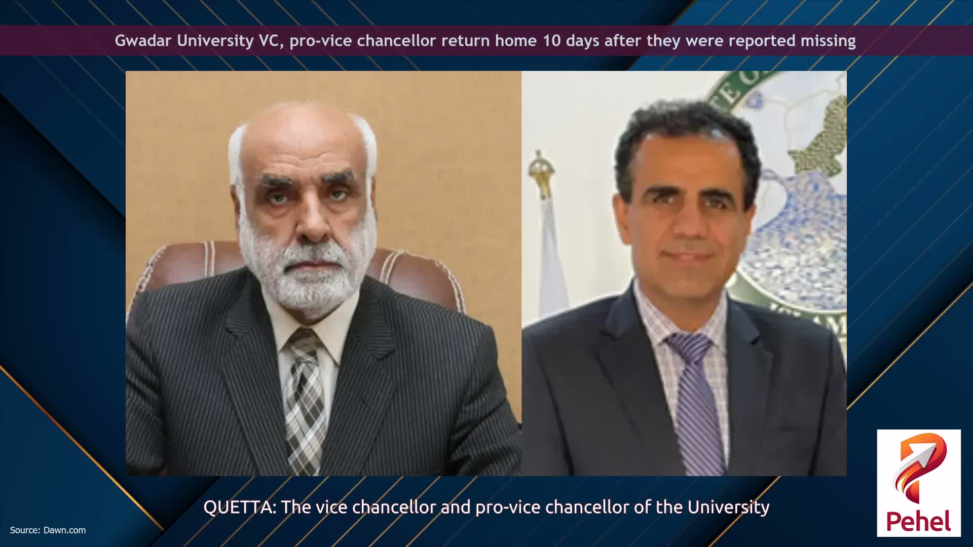 Gwadar University VC, pro-vice chancellor return home 10 days after they were reported missing
