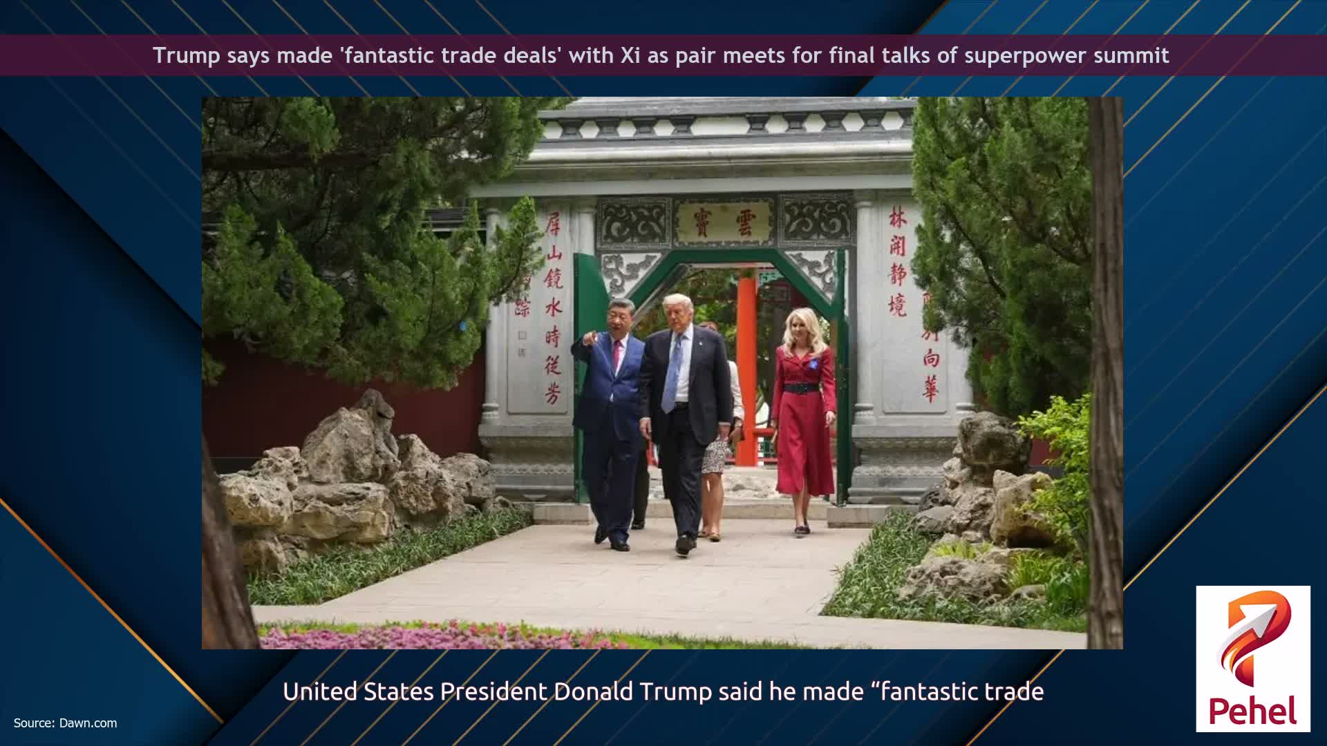 Trump says made 'fantastic trade deals' with Xi as pair meets for final talks of superpower summit