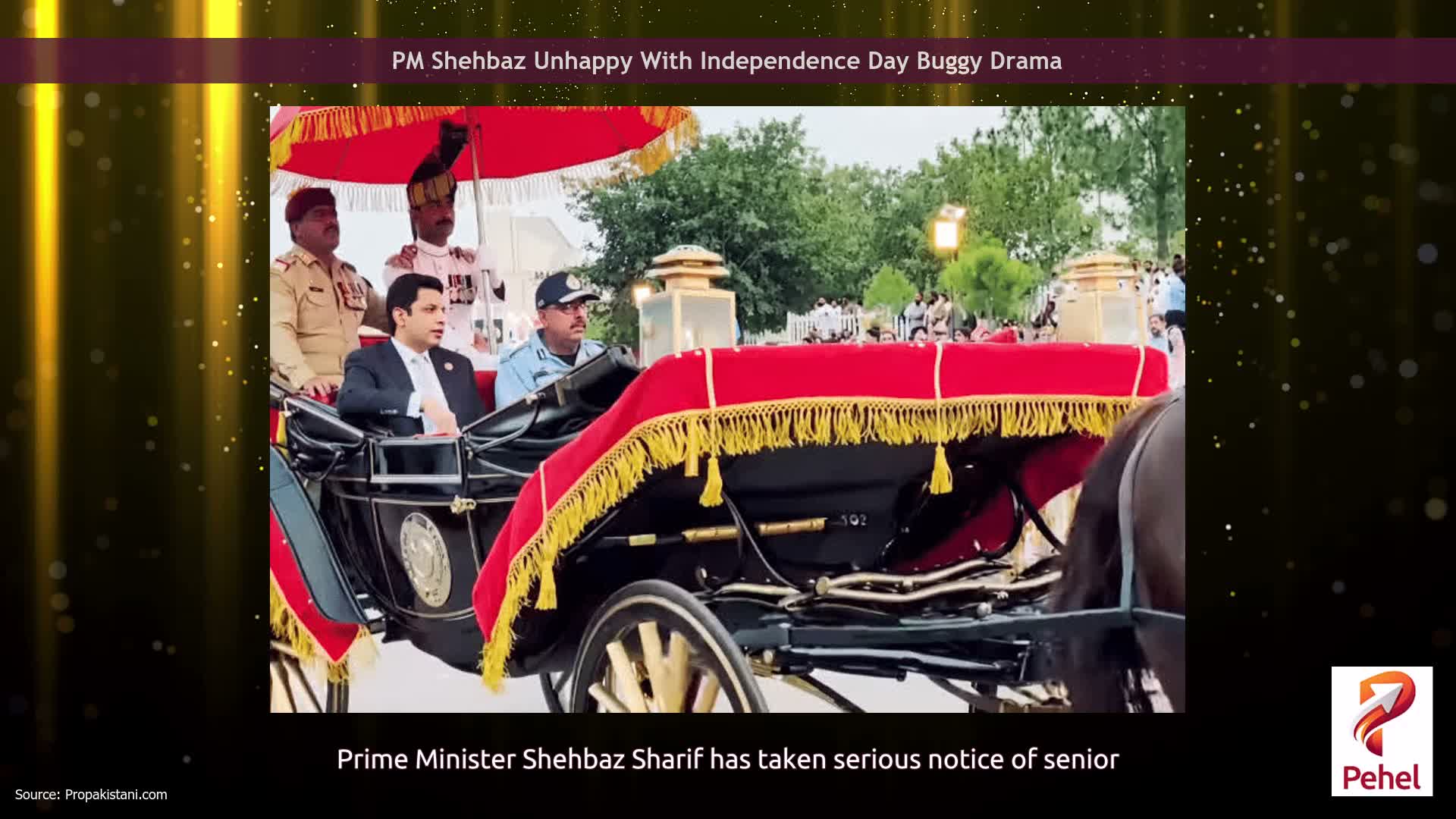 PM Shehbaz Unhappy With Independence Day Buggy Drama