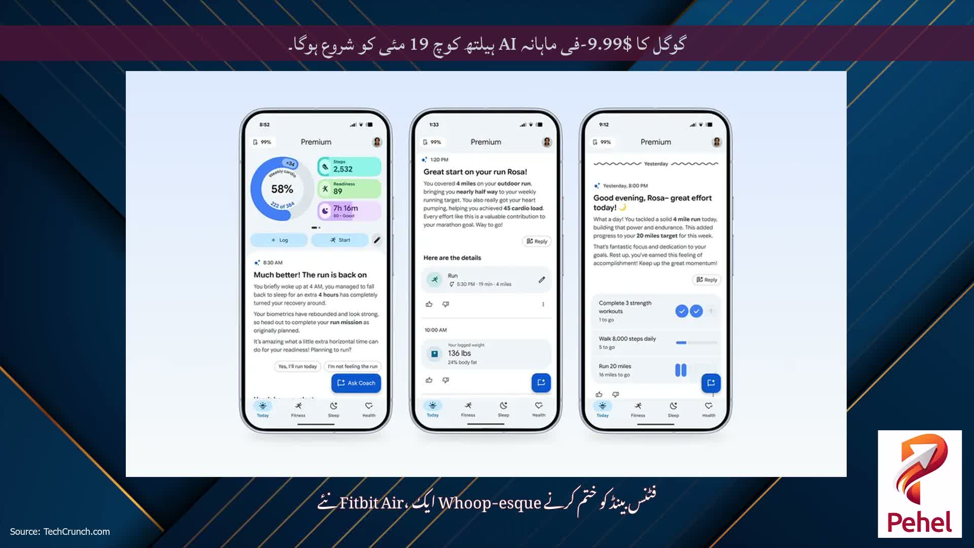 گوگل کا $9.99-فی ماہانہ AI ہیلتھ کوچ 19 مئی کو شروع ہوگا۔