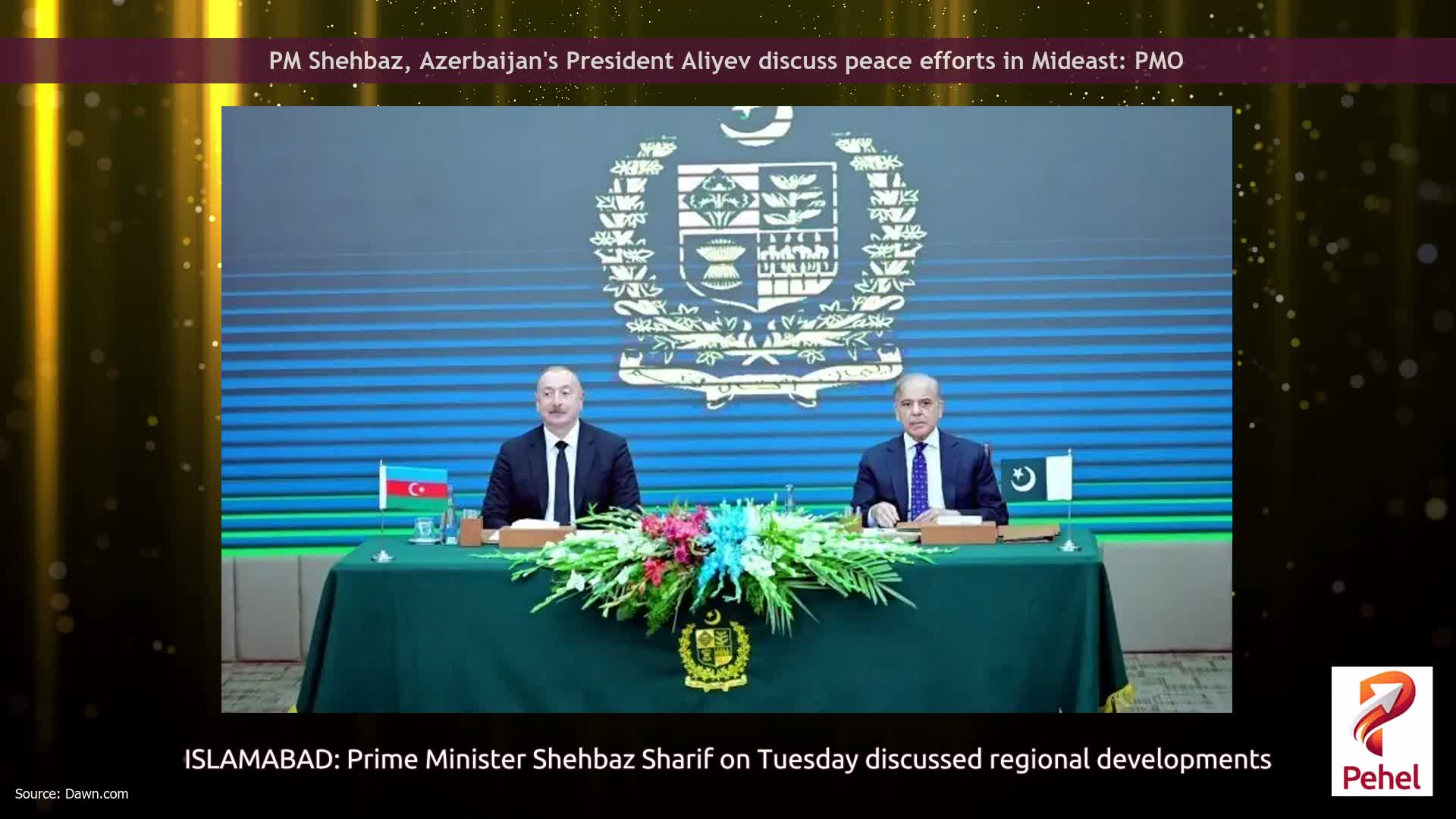 PM Shehbaz, Azerbaijan's President Aliyev discuss peace efforts in Mideast: PMO