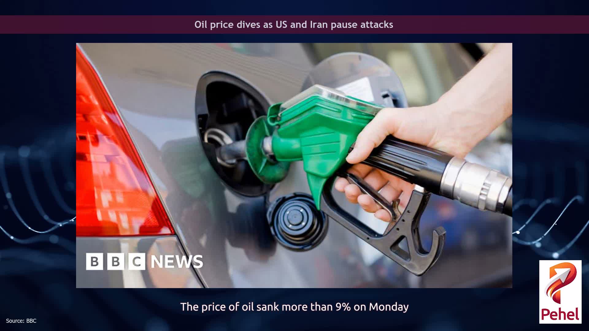 Oil price dives as US and Iran pause attacks