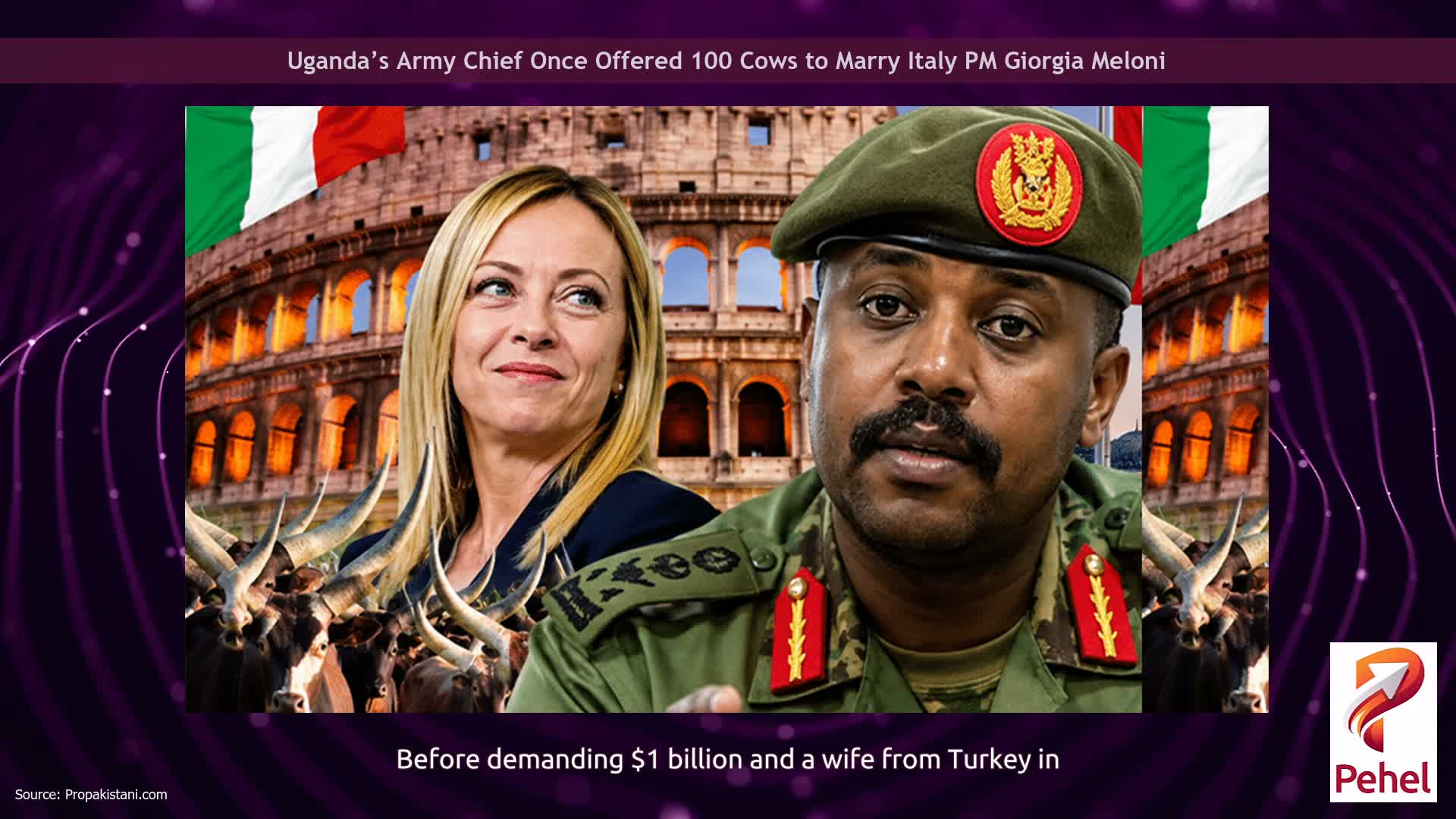 Uganda’s Army Chief Once Offered 100 Cows to Marry Italy PM Giorgia Meloni
