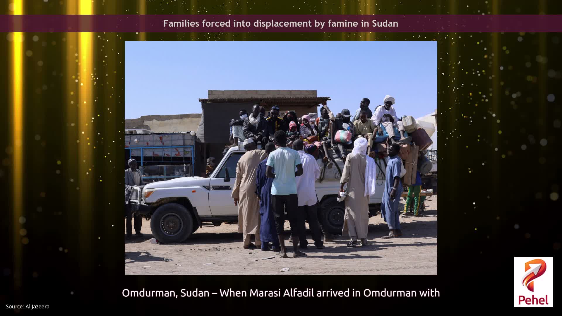Families forced into displacement by famine in Sudan