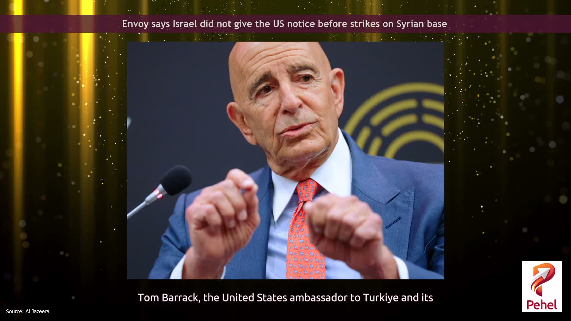 Envoy says Israel did not give the US notice before strikes on Syrian base