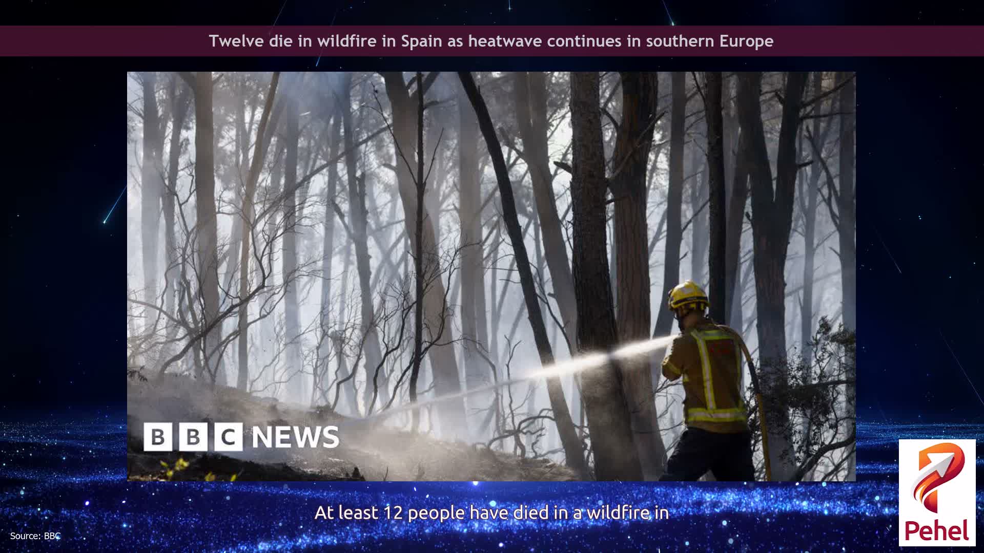 Twelve die in wildfire in Spain as heatwave continues in southern Europe