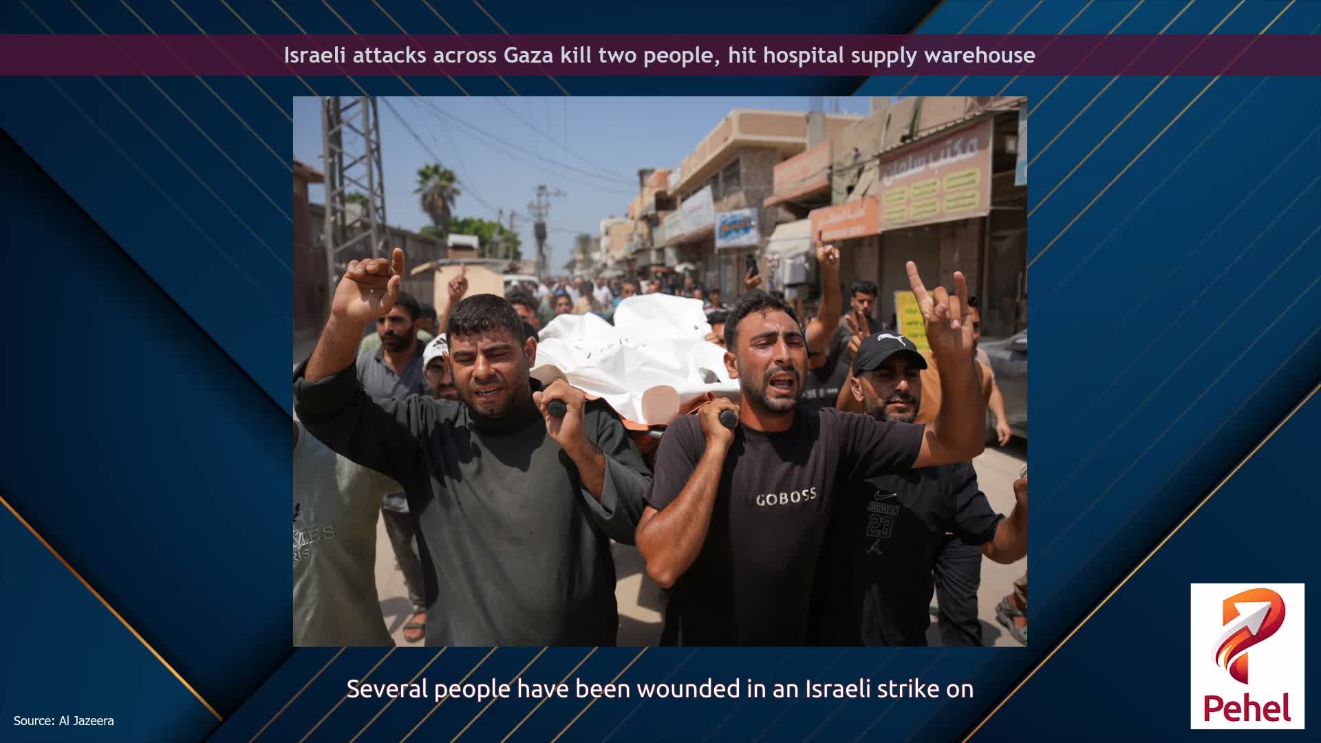 Israeli attacks across Gaza kill two people, hit hospital supply warehouse
